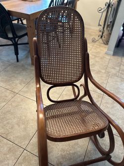 Cane rocker, coffee table
