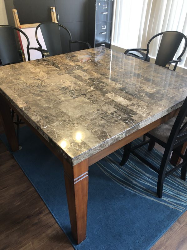 Dining Room Table Marble Top With 4 Chairs Great Shape For In Dining Room Table Marble Top With 4 Chairs Great Shape For In Phoenix Az Offerup