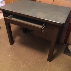 Vintage Metal Table With Drawer