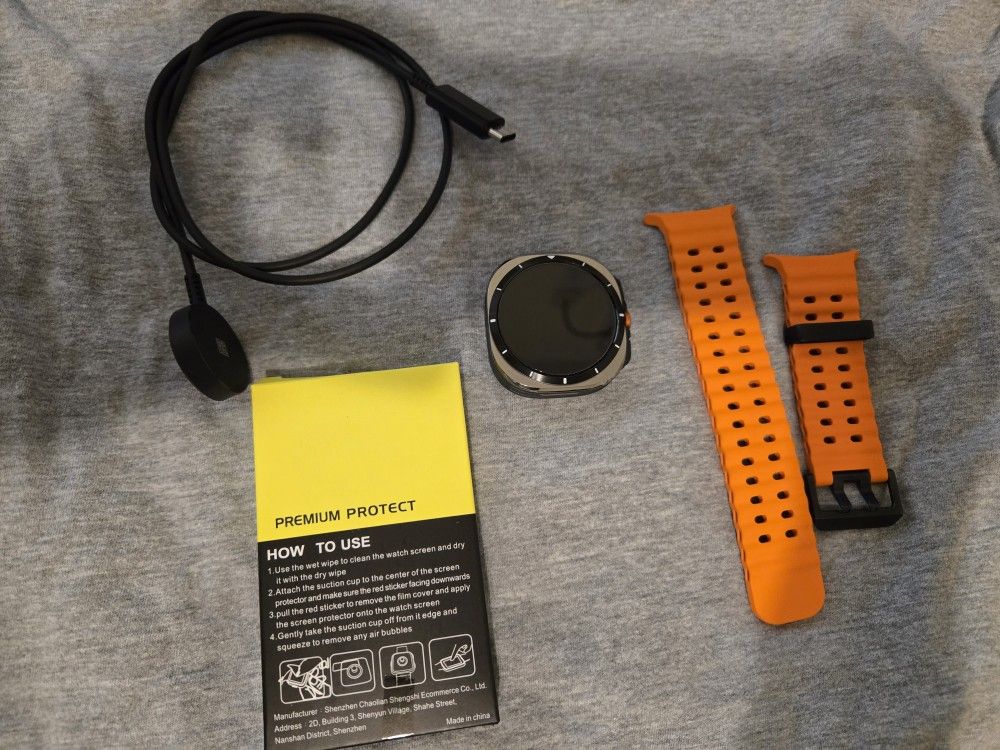 Samsung Galaxy Watch Ultra Silver w/ Orange Band