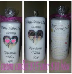 Personalized mother’s Day candles