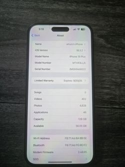 Apple Iphone 15 Plus Black 128Gb Tmobile