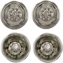 16" SS304 Wheel Simulator Hubcaps Set for Chevy GMC Ford Dodge Dually