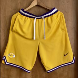 Los Angeles Lakers Small DNA Shorts Yellow Gold Purple Basketball 9.5 Inseam