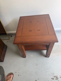 Solid wood end table