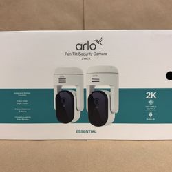 Arlo Essential Pan Tilt Security Camera 2 Pack Brand New In Box 