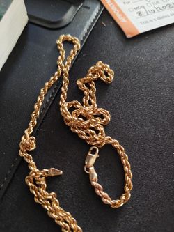 14K 15 Grams Italy Yellow Gold Rope Chain Necklace 22"