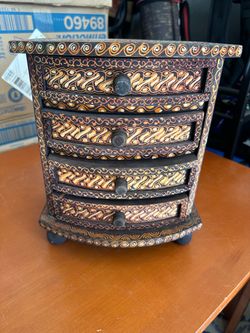Hand-Painted Wooden Mini Chest of Drawers