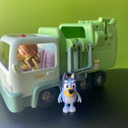 Bluey and Friends Garbage Trash Truck with 3 Figures NO TRASH CANS