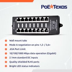For Sale – 8-Port PoE Injector (Gigabit Passive Power over Ethernet Midspan)