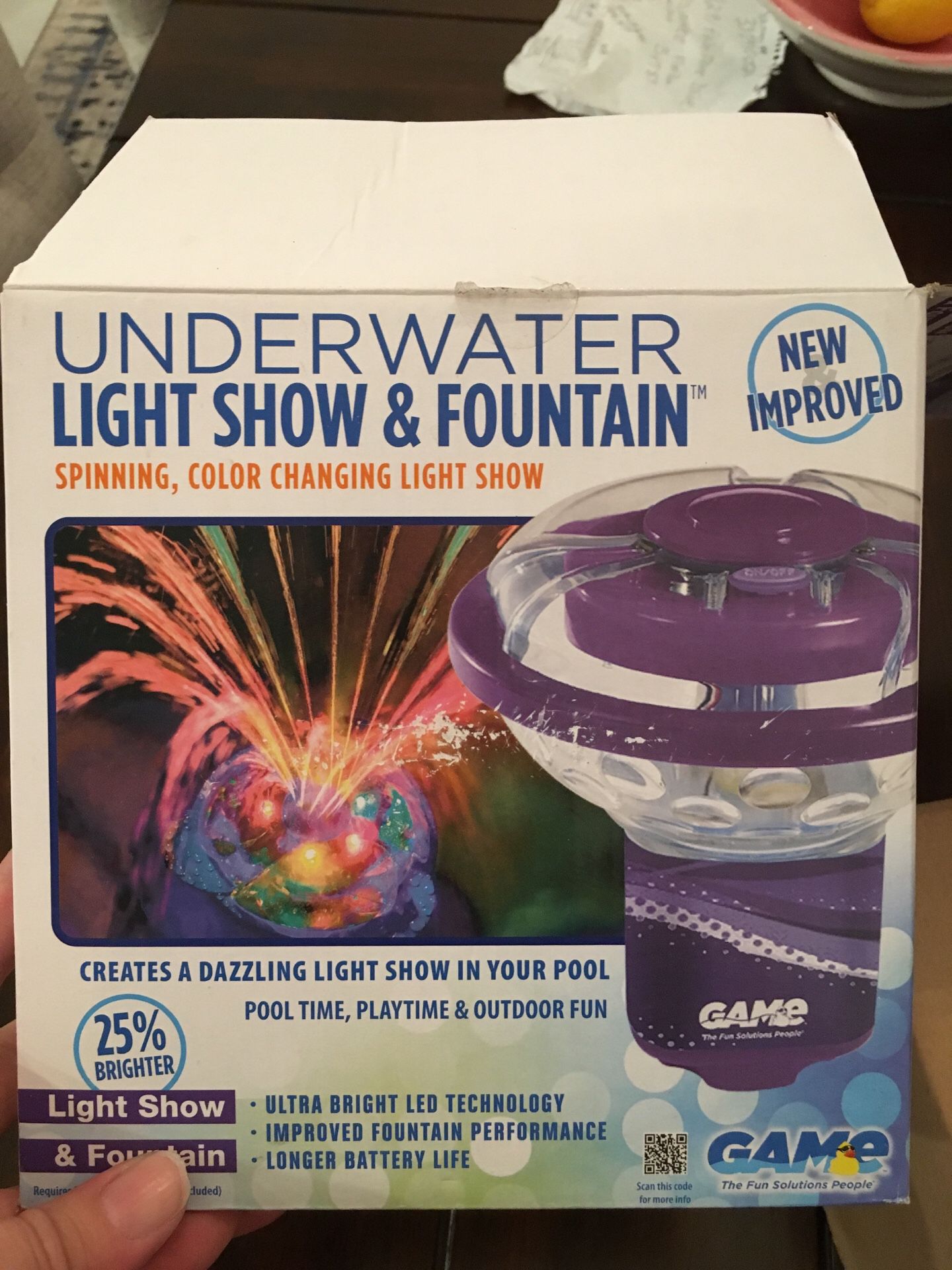 Water fountain light show underwater spinning color changing light show for your pool