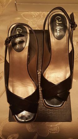 Black patent COLE HAAN wedges
