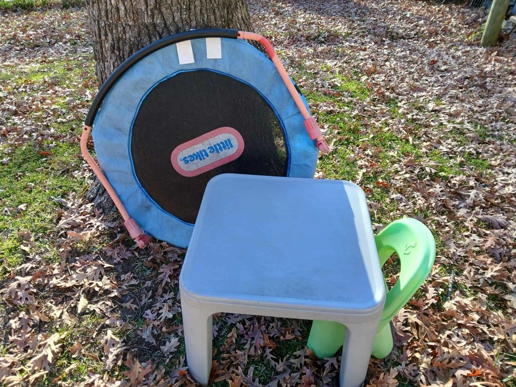 Step 2 Table And Chair And Trampoline Need It Gone 20.00 For All I Also Have Toddler Tricycles Just Ask