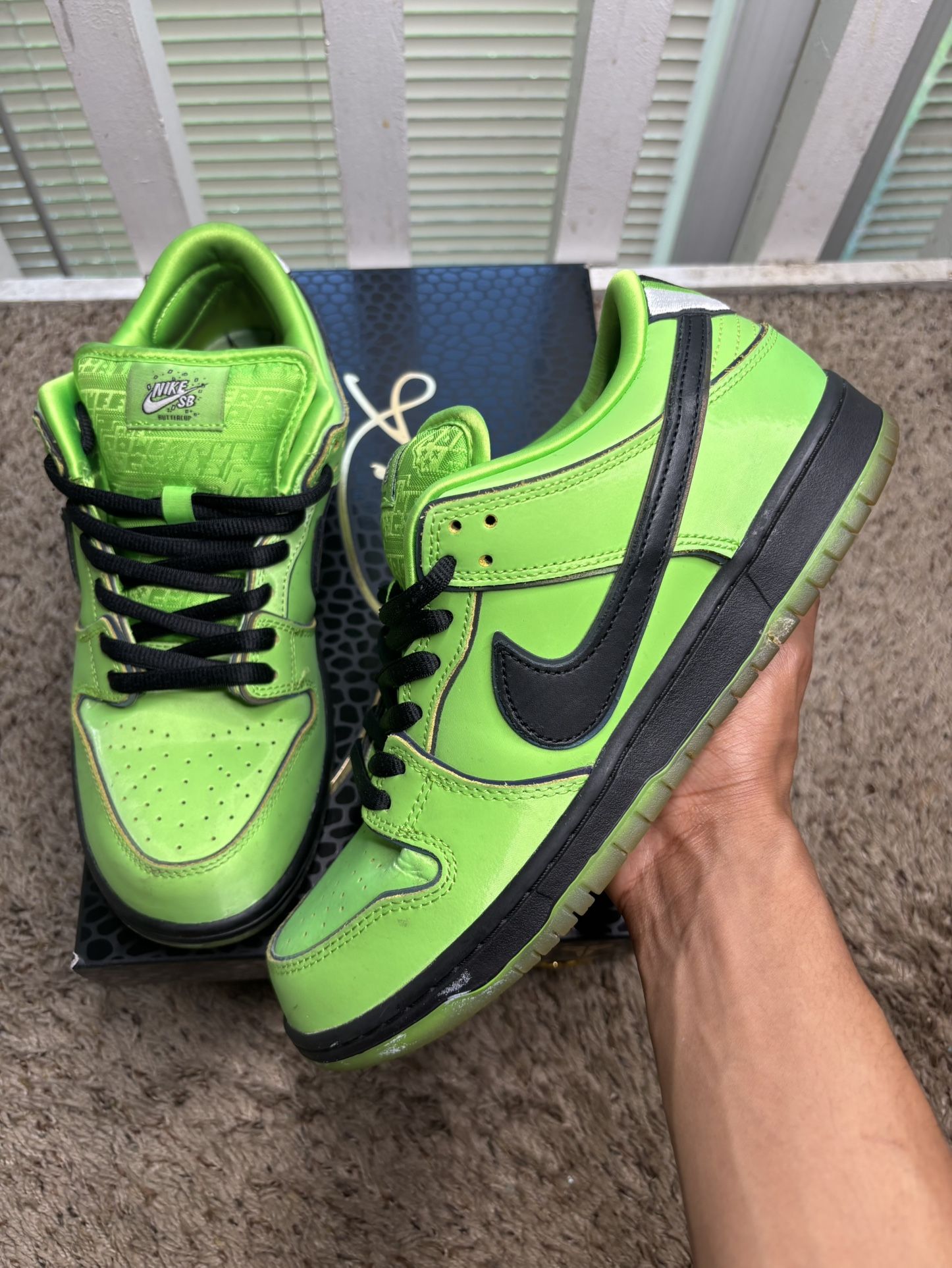 The Powerpuff Girls x Dunk Low Pro SB Qs Buttercup