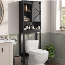 Farmhouse Style Over the Toilet Storage