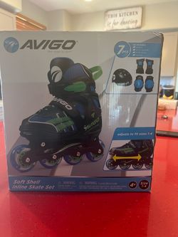 Avigo Inline Skates with helmet and pads-Size 1-4 youth