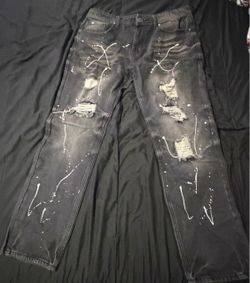Jeans  cotton  with white paint  38x32