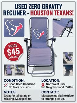 Houston Texans Zero Gravity Recliner Chair