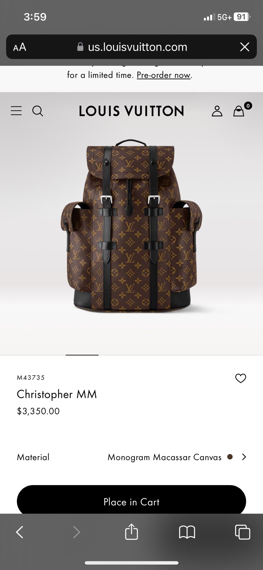Louis Vuitton Christopher MM Backpack