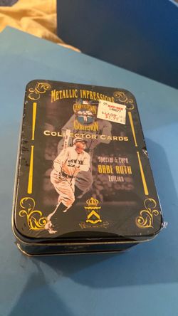 1994 Babe Ruth Metallic Impressions Cooperstown Collection Collectors 4 Card Tin 1994