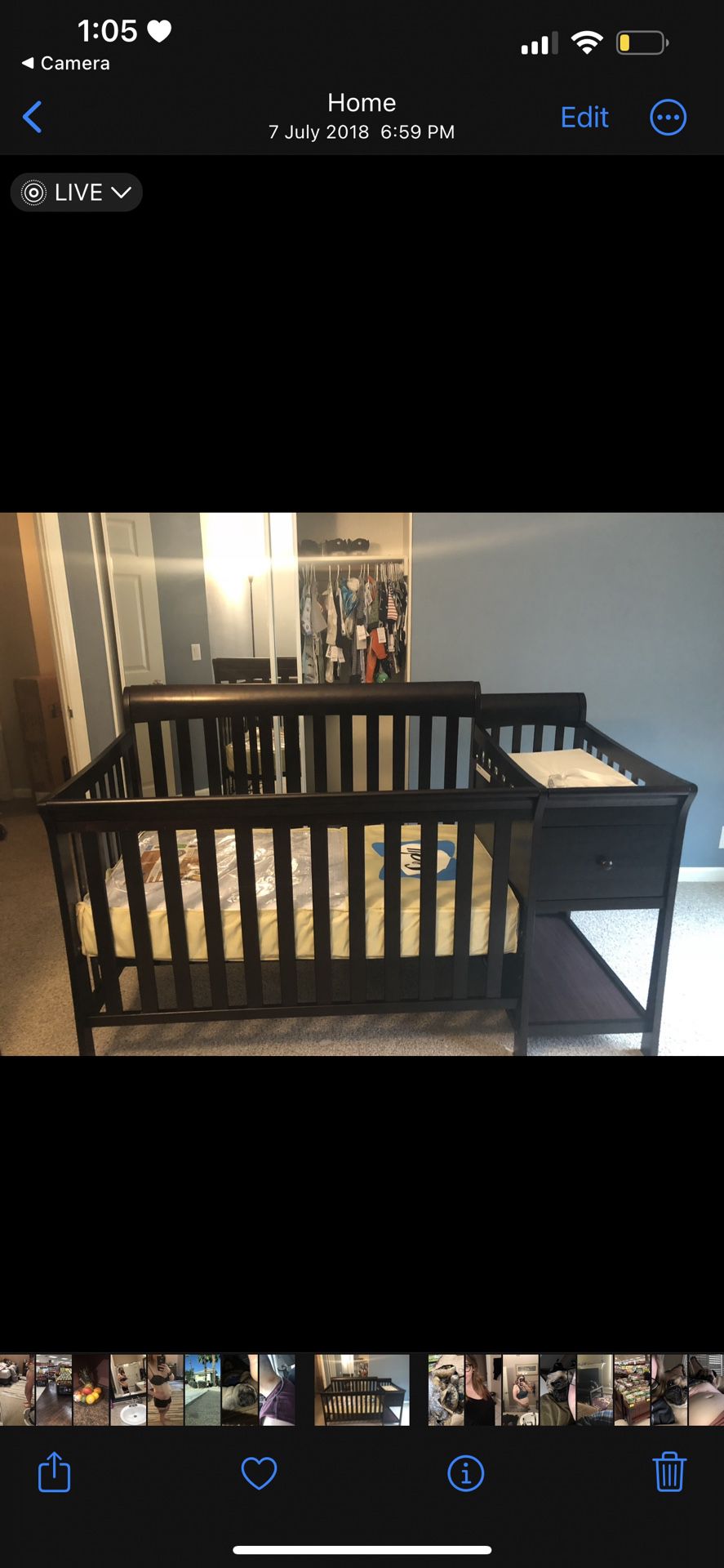 Brand New Wood Crib With Changing Station