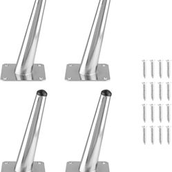 8pcs 6 Inch Furniture Legs, Oblique Conical Metal Legs Chrome Mid-Century Style Furniture Feet