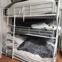 3 Level White Bunk Bed
