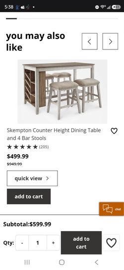 Tall table set