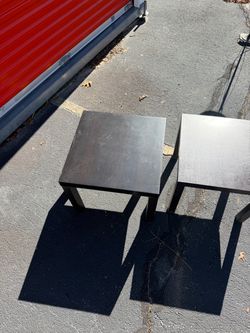 Pair of dark square end tables