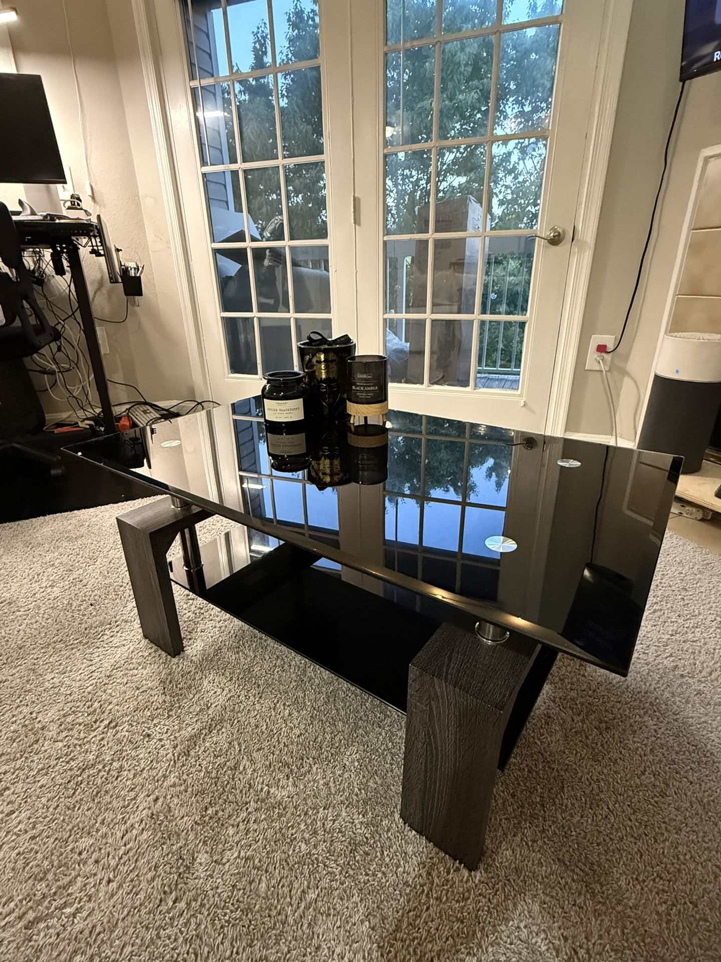 Modern Glass Top Cocktail Coffee Table