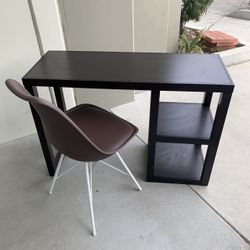 New In Box Threshold 42x20x30 Inch Tall Office Computer Desk Table With Modern Contemporary Chair Furniture Combo Set 