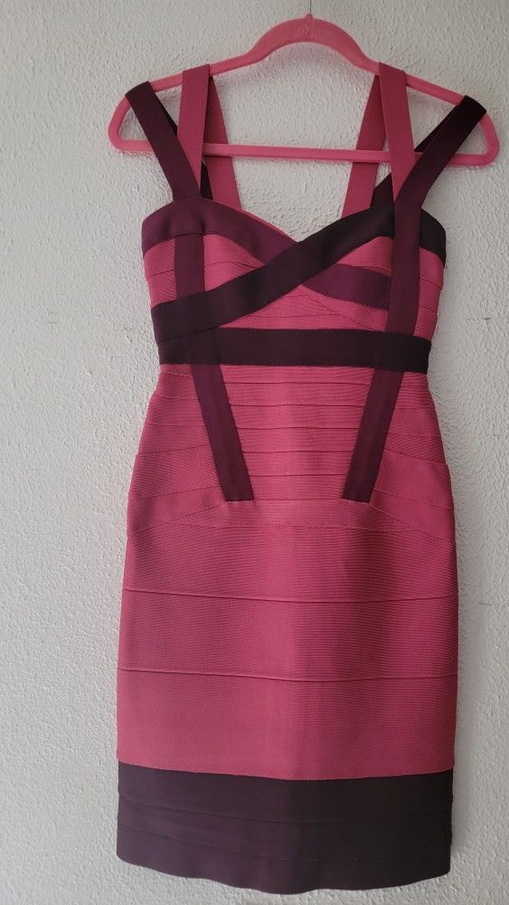 Dress Herve Leger Pink Color Block