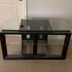 TV Entertainment Center Table With Glass shelves
