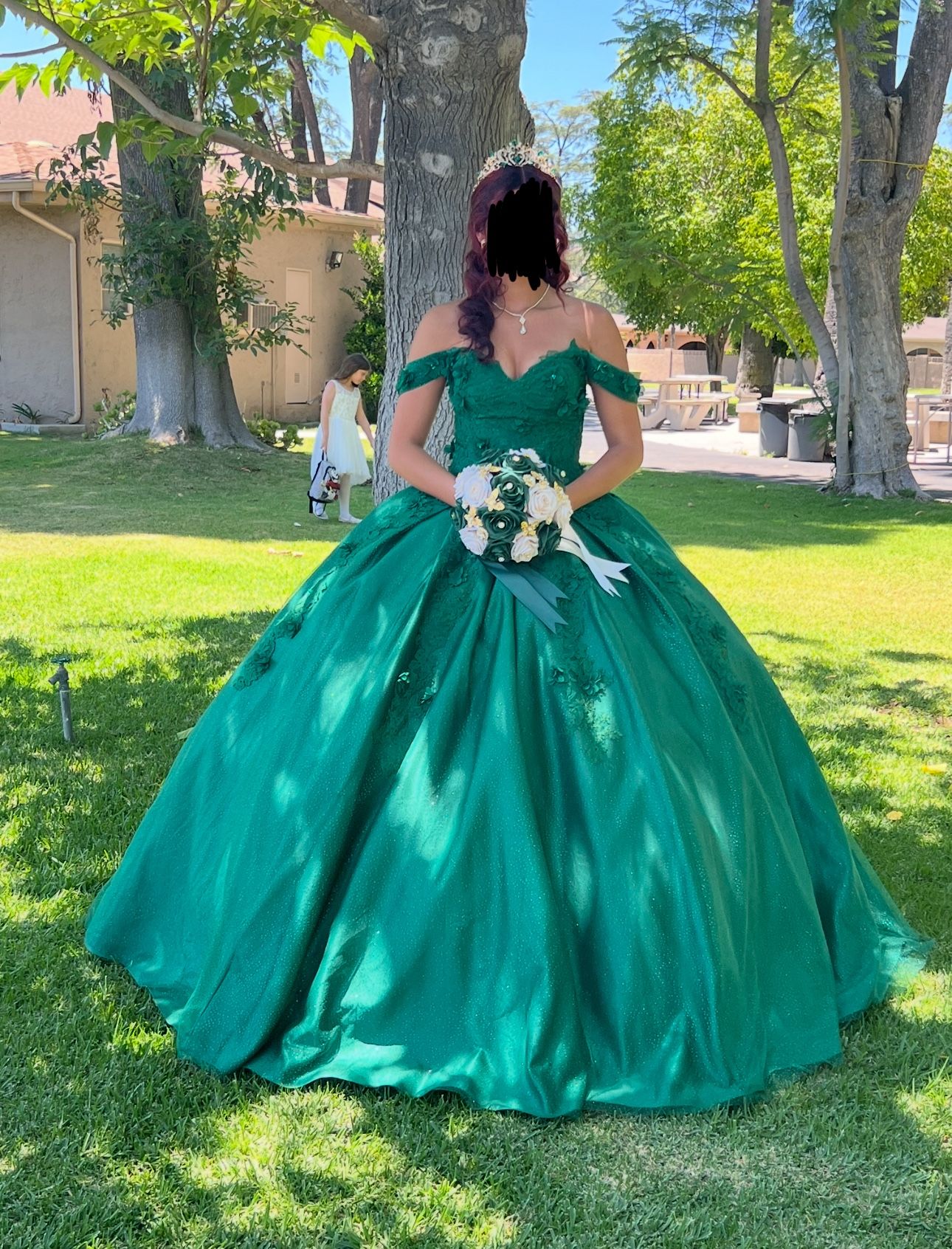 sachin and babi light blue dress Princess emerald green quinceanera main image 0