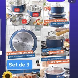 Set De 3 Vajilla Nueva Línea Azul Encusulado En 3 Capas Especial $240.00 Princes House Ventas Finales 