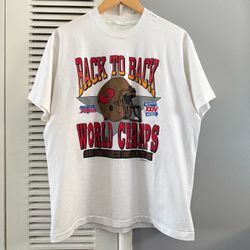 Vintage 1989 San Francisco 49ers ‘BACK TO BACK WORLD CHAMPS ‘ SUPER BOWL XXIII  T-Shirt
