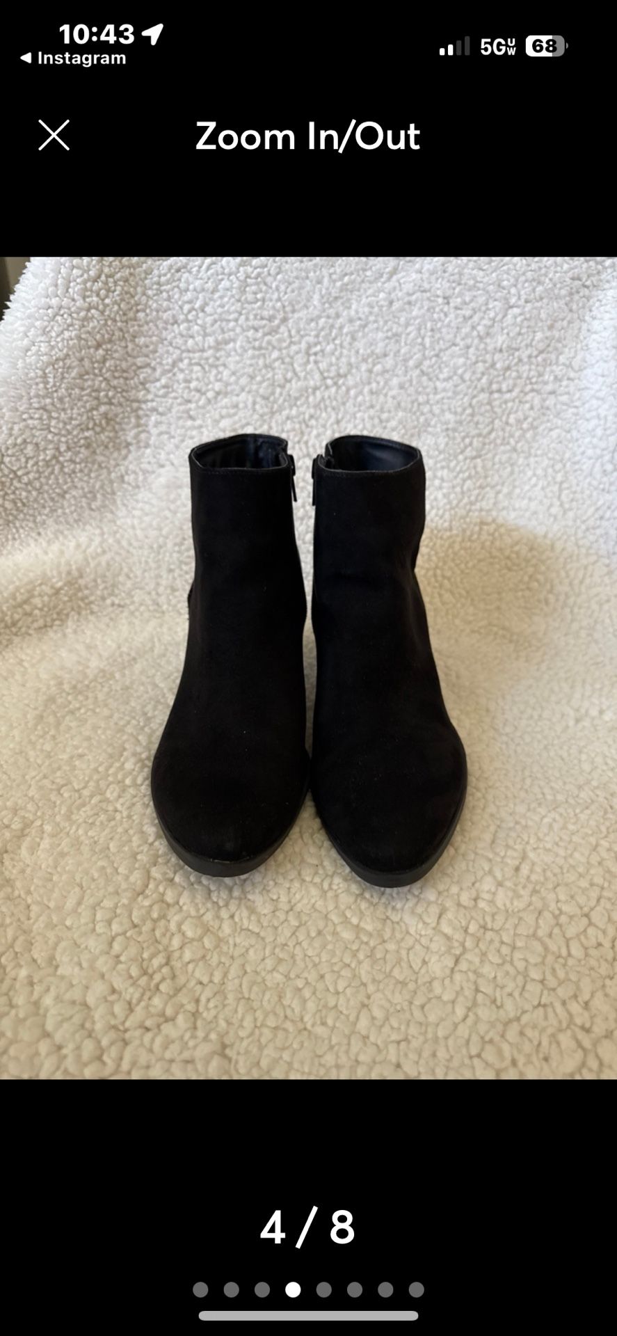 Women’s Black Ankle Boots 9.5 New 