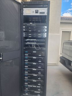 AV equipment rack (with equipment)