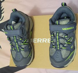Merrell Kids Hiking Shoes Blue and Green Size 8.5