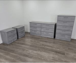 DRESSER,  CHEST AND TWO NIGHTSTANDS