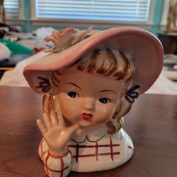 Vintage Female Head Vase