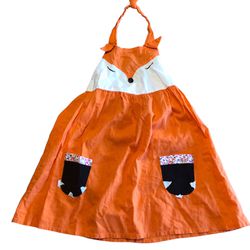 VGUC 3-4T Boutique Orange Halter Top Fox Dress