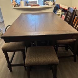 Kitchen Dining Room Set Heavy Solid Wood Like New