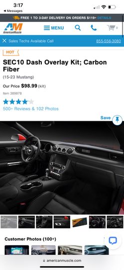 Carbon fiber Dash Kit For 2015-2023 Ford Mustang