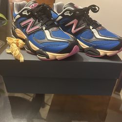 New Balance 9060 Black,blue,pink And Beige Colorway