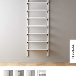 CB2 White High Gloss  Single Modular Wall Shelf 88”