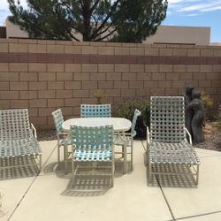 Tropitone Patio Furniture Table 4 Chairs 2 Chaise Lounges