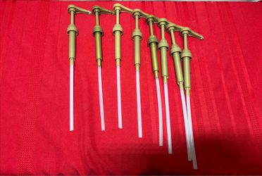 Gold Plastic Syrup Pump For 750 ml Bottle | Set of 8