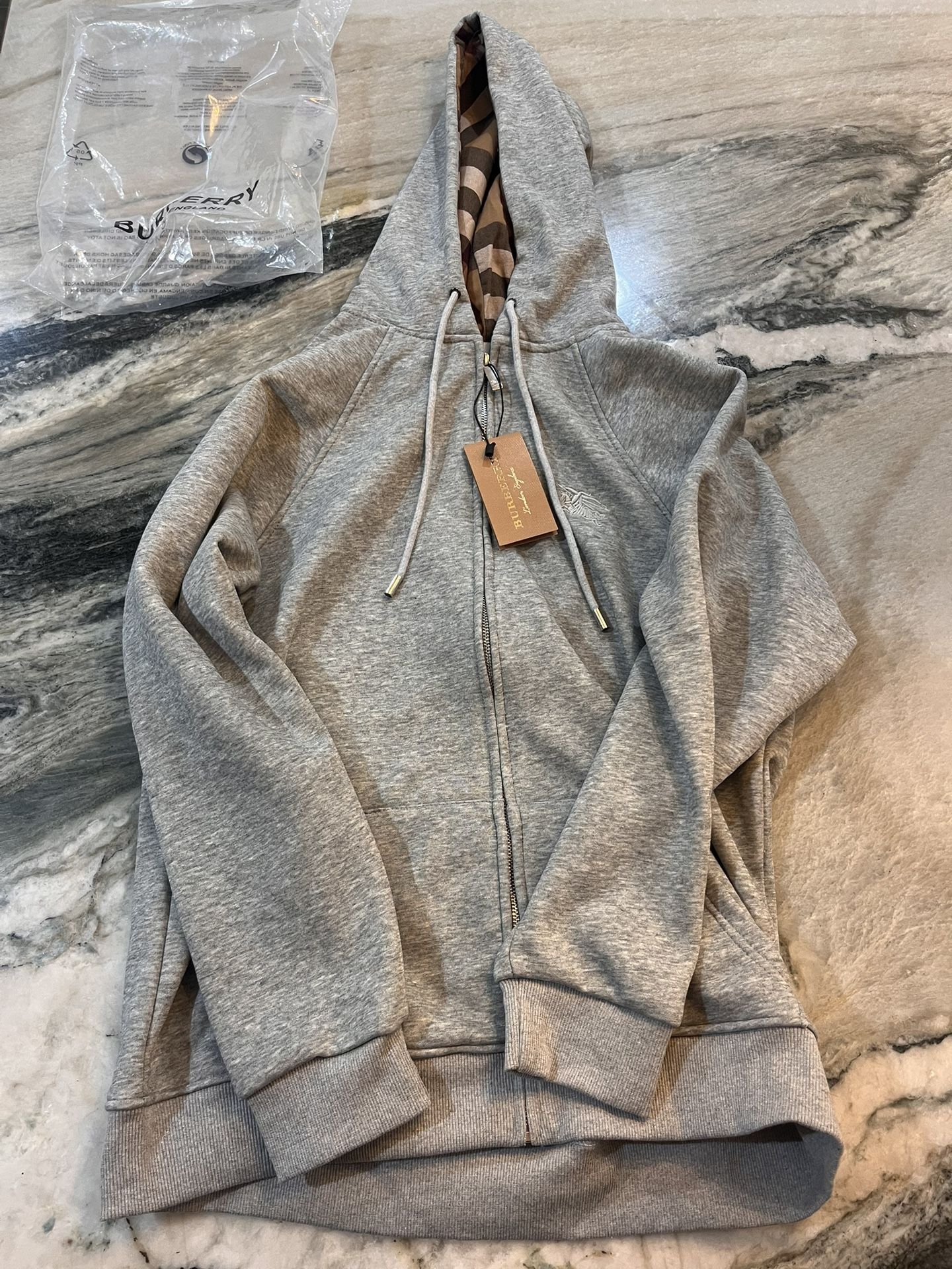Grey Burberry zip up size medium