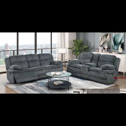 2PC GREY OVERSIZE RECLINERS SUPER SALE🔥🔥